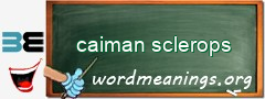WordMeaning blackboard for caiman sclerops